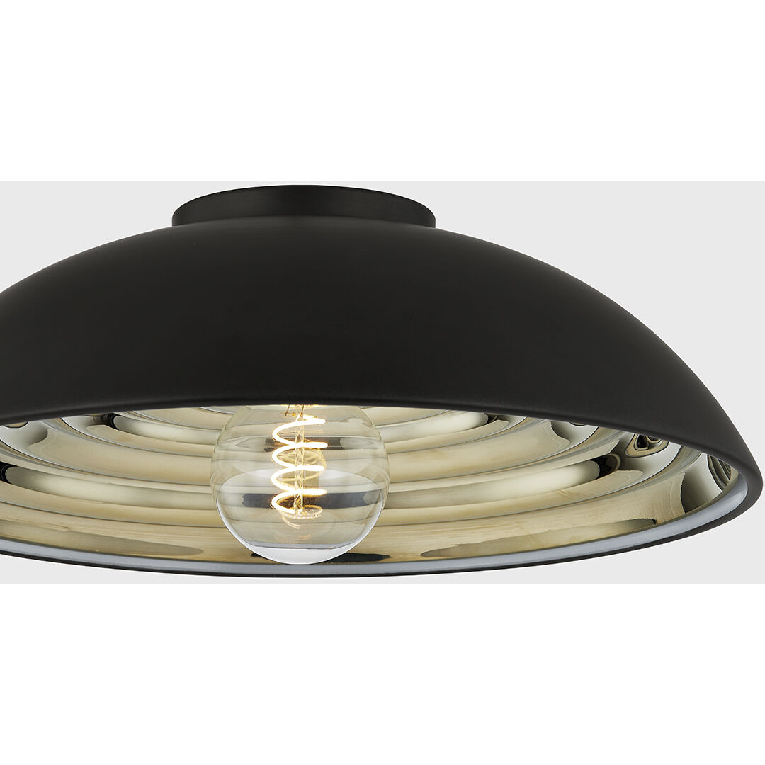 Eclipse 1 Light 16.25 inch Soft Black Flush Mount Ceiling Light